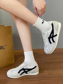Solid Color Preppy Outdoor/Casual Athletic Shoes, Mesh Breathable Fashion Versatile , Lightweight Sneakers For Running, Gym Workout For Women