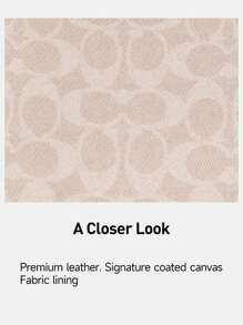 Coach Teri 20 Bolsas de Ombro para Mulheres, Bolsa Hobo Linda em Lona com a Marca Registrada, Mini Bolsa Clutch com Fecho de Zíper, Bolsa Crescent com Alça Destacável