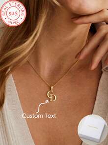 A Piece Of 925 Silver Custom Personalized English Name, Fashionable And Simple Personalized Necklace Pendant, Suitable For Going Out And Travel Wear Fashion Jewelry