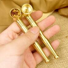 1 Stück reine Messing Doppel-Zweck Lang & Kurz Klassischer Stil Rauchpfeife mit Filter, tragbarer Handzigarettenhalter, perfekte Geschenkidee