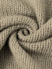 Fashionable New Autumn/Winter Tops, Featuring Letter Print, Contrast Stitching, Color Block, Colors, Pattern, Long Sleeve Sweater, Women's Casual Oversized Cardigan, Suitable For Outerwear - Khaki - View 6