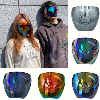 1 tấm chắn toàn mặt, kính bảo vệ chống sương mù và chống bắn nước khi đạp xe, tấm che mặt chống bụi có lớp bảo vệ hai mặt