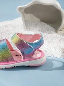 GENGASUN 1 pieza Sandalias informales para niños pequeños, zapatos de moda con arcoíris para niñas pequeñas para el verano
