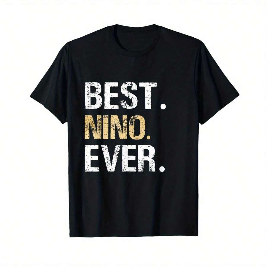 Hot Selling Quality Mens Best Nino Ever Gift For Spanish Mexican Godfather T-Shirt - Black - View 1