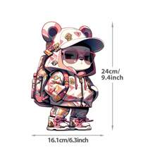 Pegatinas de estampado por transferencia de calor con diseño de estampado animal de estilo hip hop callejero para prendas de vestir, almohadas, toallas, carpas, decoración DIY, manualidades, vinilo, plancha, lavable, resistente al desteñido