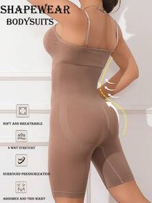 1 Packs Women's Seamless Bodysuit Shapewear Solid Yoga Bodysuit - Apricot - View 2