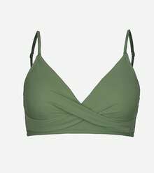 Women's Bikini Top Bathing Suit V Neck Adjustable Spaghetti Straps Twist Front - Green - View 5