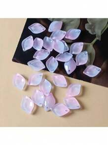 30 piezas Cuentas con forma de gota de agua, pétalo y corazón de estilos variados para accesorios de joyería y manualidades DIY