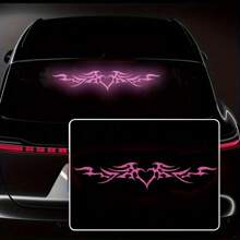 [Pegatina reflectante para coche] Pegatina para coche en forma de corazón y ala de estilo gótico de alta intensidad reflectante | Para decoración del parabrisas delantero y trasero, parachoques y carrocería del coche, señal de advertencia de seguridad para conducción nocturna, adhesivo de vinilo impermeable DIY como regalo de Navidad