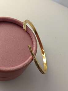 1 件时尚不锈钢 Y2K 手链腕带编织手链首饰套装，适合女性日常佩戴，个性化女士时尚首饰，防水夏季海滩度假配饰 - 金色 - 查看 10