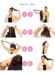 Straight Wrap Around Ponytail Human Hair Brazilian Ponytail Remy Hair Clip In Ponytail Hair Extensions Easy Daily Wear For Women - SNatural - View 8