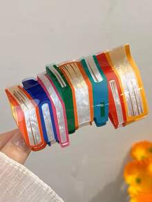 1 件波西米亚风格发夹，可爱书形发饰，适合日常佩戴时尚发饰美容爪夹可爱发爪 - 彩色 - 查看 4