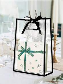 20pcs/10pcs/5pcs/1pc Transparent PVC Gift Bags, Tote Bags For Birthday, Wedding, Valentine's Day, Graduation, Transparent Plastic Gift Bag, Large Capacity Cosmetic Storage Bag - Multicolor - View 7