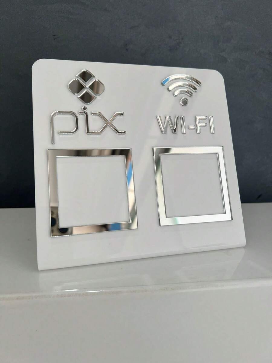 Pix Display Board Table Counter PIX And WI-FI - 白色配銀色 - 查看 1