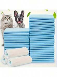 50pcs Absorbent Dog Training Pads, Heavy Duty Fabric Puppy Urine Pads, 17.72x23.62inch/23.62x23.62inch/23.62x35.43inch, Leakproof, Washable, Suitable For Large Dogs, Blue