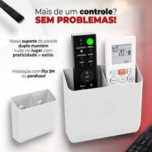 Suporte Universal de Parede para Triplo Controle Remoto - Branco - Visão 3