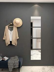 4/8/12pcs/Set 3D Acrylic Mirror Wall Sticker, Classic Square Room Decorating Sticker For Home, 20cm/25cm/30cm Size, 1MM Thickness,Square Combination Wall Stickers, Removable Self-Adhesive Mirror Decals, DIY Decorative Three-Dimensional Hanging Mirrors, Suitable For Home, Gym And Corridor Decoration Room Decor Wall Decor Personalised Stickers Wall Mirror Mirror For Room Home Decor Bathroom Decor Living Room Decor - 1mm - View 7