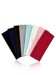 8pcs/Set Solid Color Breathable Moisture-Wicking Sports Headbands, Suitable For Gym, Workouts, Running, And Daily Wear Hair Band Turban Headband Sweatband, Hairband Fall Winter Hair Accessories For Women For Vacation Outfits Woman Elegant Scarf Women Bandanas Soft Headwrap