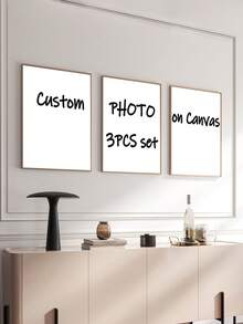 Three Frameless, Customizable Personalized Collage Posters, Perfect For Couples, Weddings, Anniversaries, And Valentine's Day Gifts. Customizable With Photos And Landscape Paintings, Ideal For Living Room And Bedroom Decoration. Paper Design (Frames Not Required). - Multicolor - View 4