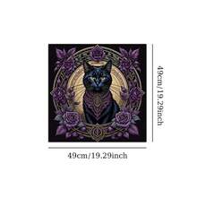 1pc Gothic Art Witchcraft Altar Cloth, Mysterious Tarot Mat, Wiccan Occult Tarot Table Cloth, Witch Supplies, Divination Game Mat - Purple - View 5