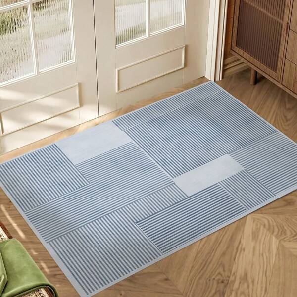 [Geometric Mat] Non-Slip, Fade-Resistant Modern Geometric Washable Area Mat Machine Washable Polyester, Indoor Floor Covering, Hallway Runner Mat Woven Polyester Mat, Washable Mat Soft Crystal Velvet Carpet,Multiple Sizes Available[Bathroom Mat] [Bath Mat][Bathroom Mats] Back To School