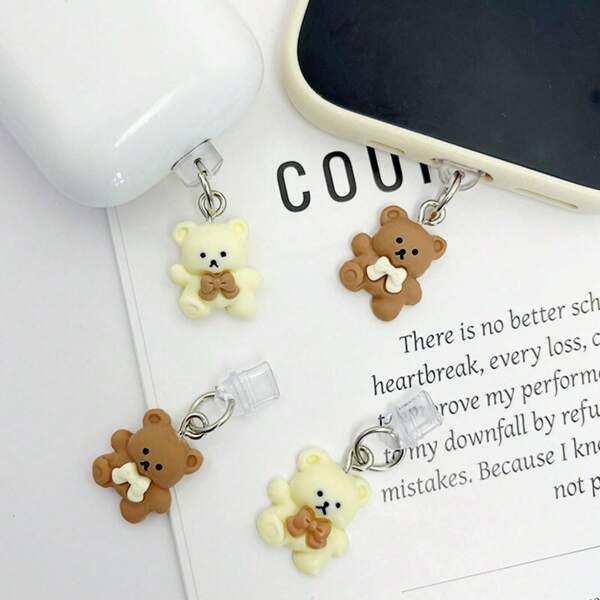 1pc Glass Tea Cup Cat 2D Acrylic Mobile Phone Dust Plug, Compatible With IPhone/Type-C Android Connector, Mobile Phone Care And Maintenance, Suitable For Holiday Gifts ( Not 3D)