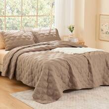 Size Quilt Bedding Set Teal - Full Lightweight Comforter Bedspreads & Coverlets Turquoise - Bedding Cover Bed Decor All Season - 3 Pieces (1 Quilt, 2 Pillowcases) - 14 - 灰褐色 - 查看 2