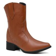 Women's Caramel Pointed Toe Embroidered Western Texan Boot - Camel - View 4