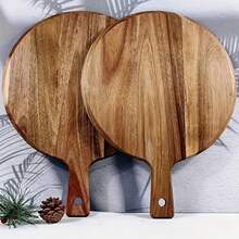 带手柄的金合欢木砧板，适用于切肉、奶酪、面包、蔬菜和水果 - 摩卡棕 - 查看 12