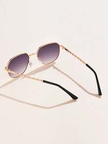 2 件装女士金属椭圆形小框渐变色编织镜腿高端时尚眼镜，适合日常佩戴、度假旅行