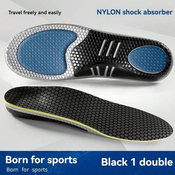Silicone Sports Insoles, High Elastic Shock Absorption, Arch Support, Carbon Plate, Anti-Rollover, Comfort Cushioning For Running & Standing, Shoe Pads