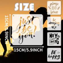 25 件励志名言镂空模板，幸运英语喷漆模板可重复使用绘图辅助遮蔽板，用于木材、织物、墙壁、玻璃、纸张、塑料装饰、返校、学校用品 - 勵志詞彙 - 查看 3