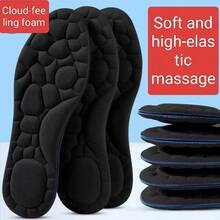 一双米色、黑色、灰色男女通用减震缓冲鞋垫，适用于高跟鞋、运动鞋、休闲鞋、运动鞋、跑鞋 - 黑色 - 查看 2