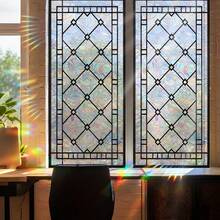1/4 Piece Rainbow Prism Window Film, PVC Refraction Decal For Glass Surface - Reusable, No Adhesive, Double-Sided Rainbow Sun Catcher, Suitable For Home And Office Decoration, Smooth Surface, Rectangular - Multicolor - View 9