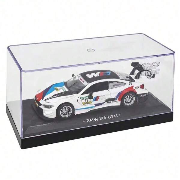 Burago 1:44 Maßstab BMW M4 DTM Druckguss Legierung Modell Auto Sammleredition mit Staubschutz und Aufstellsockel, Simulationsmodell aus Legierung, Türen können geöffnet werden, Weihnachts-/Geburtstagsgeschenk für Kinder