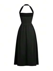 Vestido largo elegante para damas, apropiado para la primavera, el verano, citas, festivales de música, el Día de la Madre, Pascua, con cuello colgante