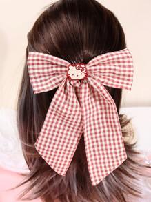 Sanrio 1pc Sanrio Bow Hairpin, With Cute Cartoon Decoration, Girls' Big Bow Hairpin, Ponytail With Big Hairpin Accessories, Small Crocodile Hairpin Hair Accessories Cute Ponytail Clip, Women's Hair Accessories Cute Oversized Long Tail Hairpin Metal Clip First Choice For Gifts, Accessories For Girls At The Beach., Flat Claw Clip, Claw Clips, Clips For Hair, Hair Slide, Hair Claws