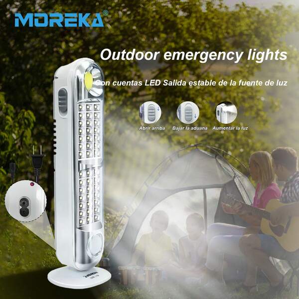 Luz LED de emergencia portátil recargable con 43 LED, luz LED portátil versátil con energía solar, recargable, ideal para iluminación, camping al aire libre, emergencia, mantenimiento y señales de advertencia
