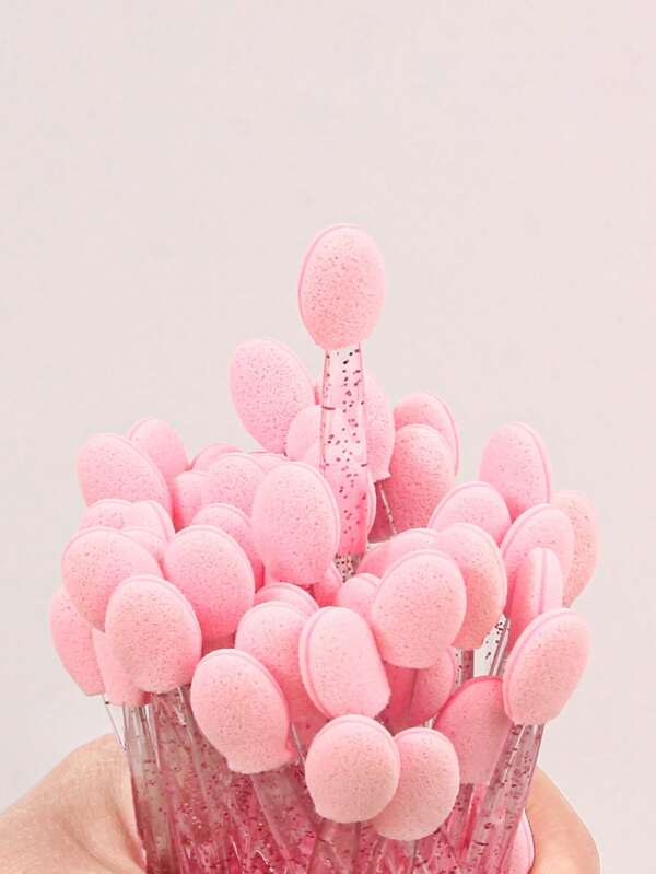 50pcs Nail Art Sponge Magic Stick Double Headed Sponge Brush Gradient Nail Art Brush, Finger Clip Rhinestone Brush