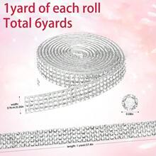 Entrega local - Cinta con cristales autoadhesiva, 12 rollos de tiras de lentejuelas, tiras de cristales de 12 yardas para manualidades DIY, cristales para artesanía - Colores de cristal blanco - Ver 2