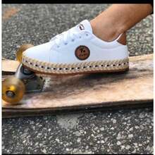 Women's Casual Fabric Tie Knot Braided Sneakers Year Round Women's Espadrille Rope Sole Sneakers Burgundy Holiday Wedding School Vacation Party Office Home Outdoor - 黑色 - 查看 3