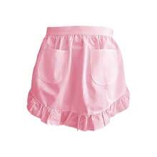 A Variety Of Colors And Styles Of Semi-Aprons-Fashionable Kitchen Clothes Suitable For Women, Chefs And Waitresses, Ruffled Hem, Very Suitable For Cooking And Service.