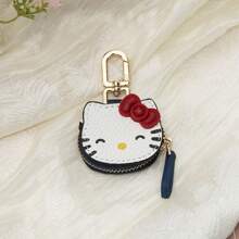 Sanrio 1 Porte-sac à dos Sanrio Hello chat - Design mignon avec petit compartiment de rangement, pratique et élégant, peut accrocher les clés, les écouteurs et autres petits articles, un cadeau idéal pour les amateurs de sacs à dos et les fans de Sanrio
