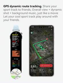 Microwear 2025新款Galaxy-Face智能手表，高清版，男女通用，112+运动模式，心率监测，睡眠追踪，计步器，活动追踪器，兼容安卓和iOS系统，透气表带 - 黑色 - 查看 4