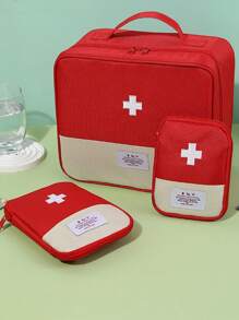 3pcs/1 Cute Mini Portable Medicine Bag First Aid Kit Medical Emergency Kit Medical Kit Organizer Outdoor Home Pill Storage Bag Multi-Layer Storage Bag For First Aid, Travel And Emergencies,Back To School