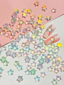 50 sztuk żywicznych ozdób do paznokci Aurora Pentagram, błyszczące akcesoria DIY do paznokci, rękodzieło, urocze paznokcie, młodzieńcza energia, uroczy styl, odpowiednie dla Japonii i Korei, popularny urok paznokci, dekoracja etui na telefon, paznokcie migdałowe, paznokcie francuskie, szerokie paznokcie pasujące do siebie, artykuły do zdobienia paznokci