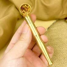 1 Stück reine Messing Doppel-Zweck Lang & Kurz Klassischer Stil Rauchpfeife mit Filter, tragbarer Handzigarettenhalter, perfekte Geschenkidee