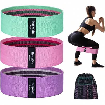 Resistance Bands Working Out, 3 Levels Exercise Bands Workout Bands Set Women Men, Booty Bands Home Fitness, Gym, Yoga, Pilates
