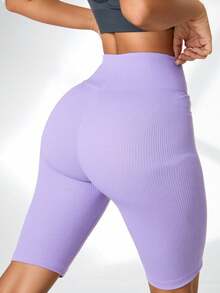 Pantalones cortos deportivos de punto estilo casual (varios colores) - Púrpura malva - Ver 2