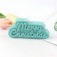 Molde de silicona con texto cursivo "Feliz Navidad" - Duradero y de fácil desmoldeo, para manualidades con resina/jabón/yeso para decoración y regalos navideños - Gris - Ver 8